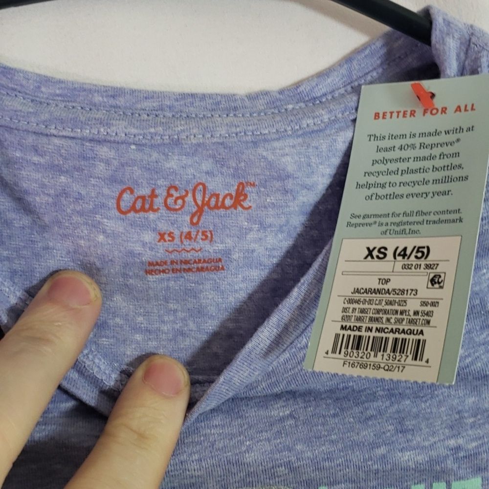 Cat and Jack Girls Emoji Shirt XS 4/5 (AE) - Picture 2 of 6